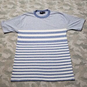 Vintage Mervyn's Men's Collection Shirt Mens Large Blue Stripe Short Sleeve